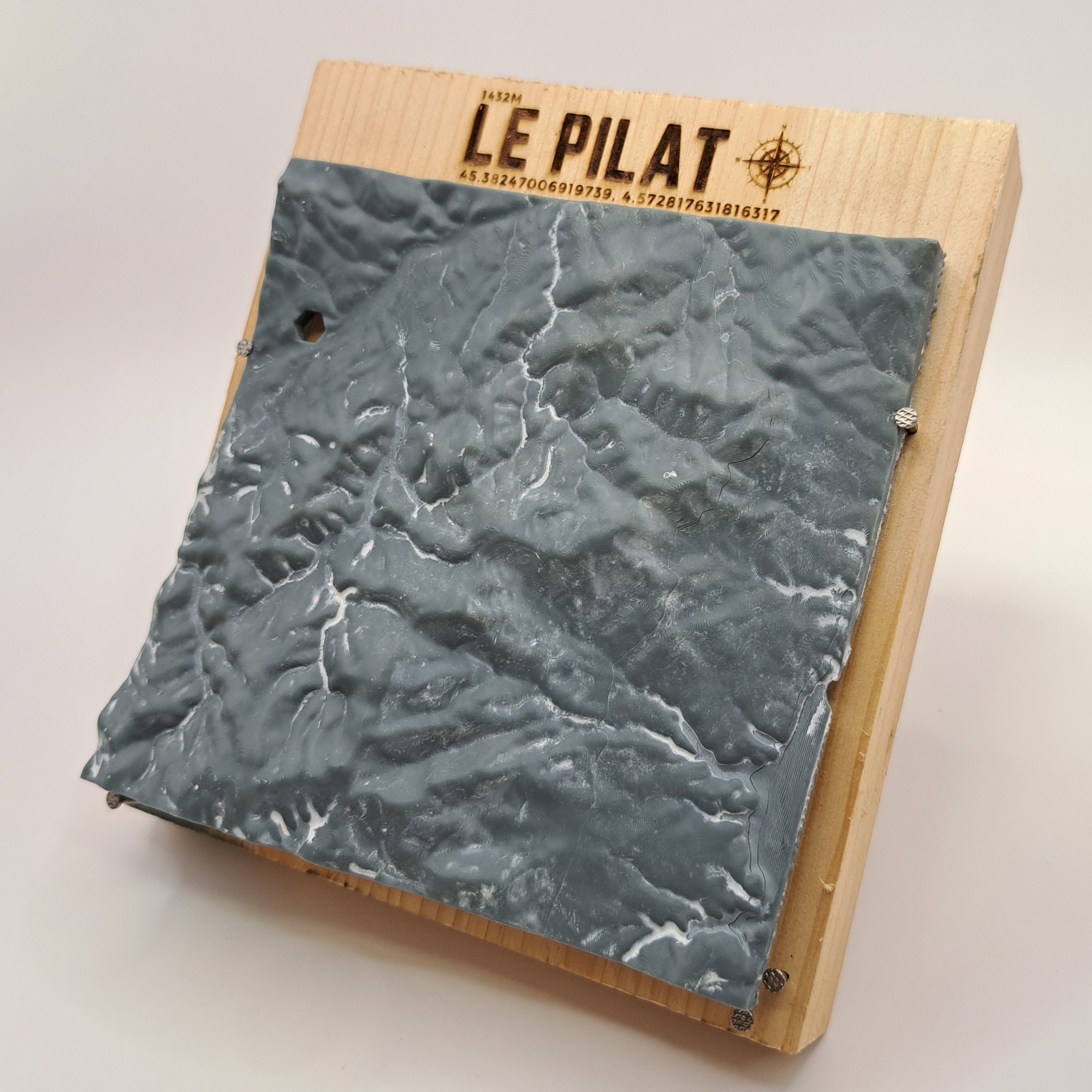 carte du relief du Pilat imprimée en 3D